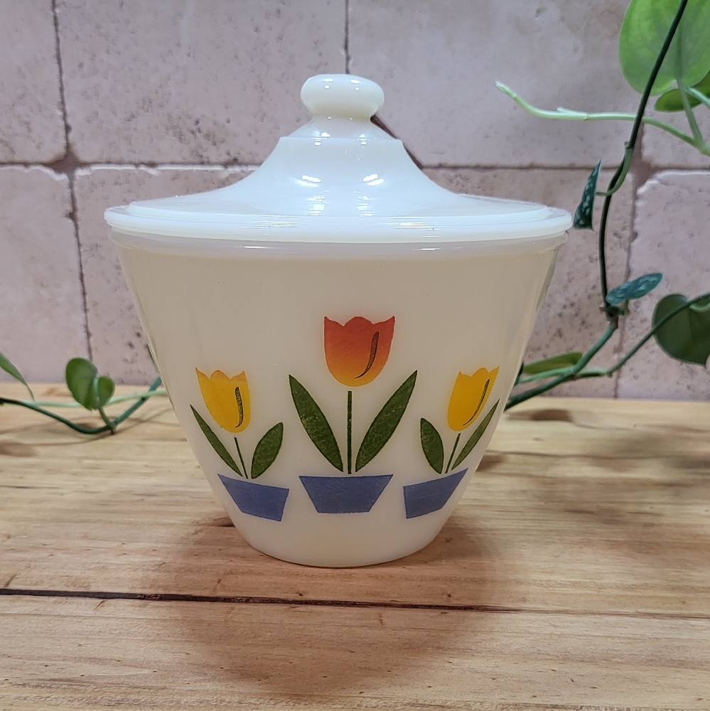Flower candy Dish Fire King